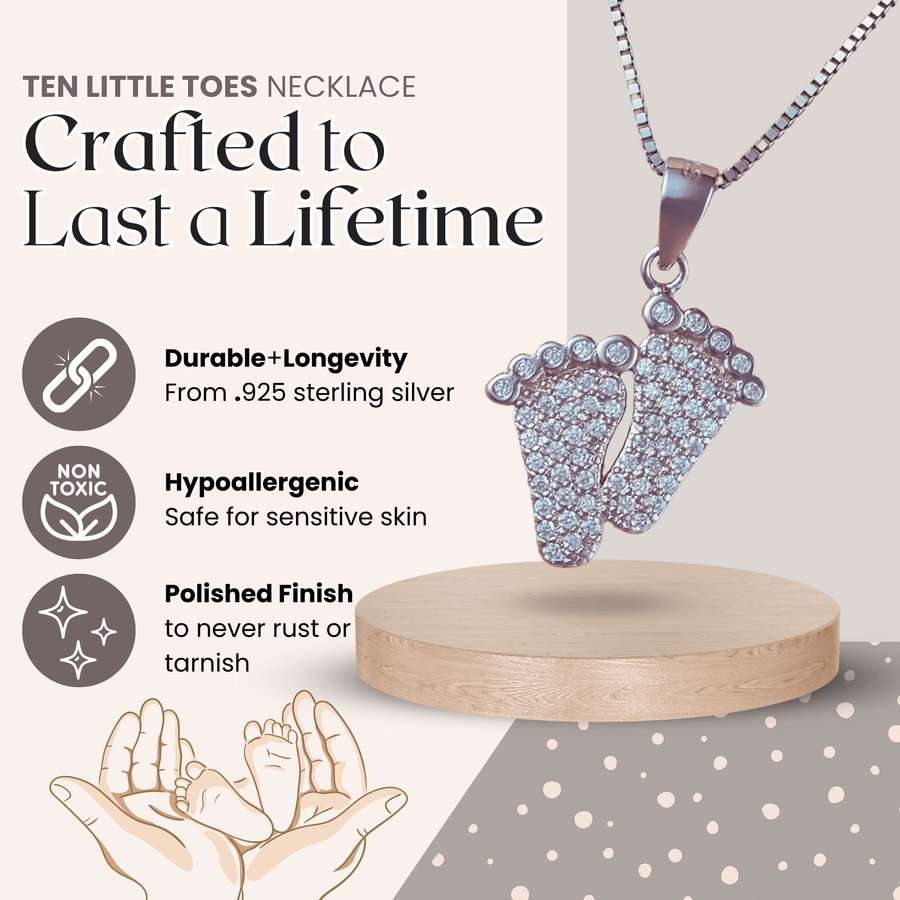 (Almost Sold Out) Bump to Mom Tiny Steps Necklace - Love You This Much