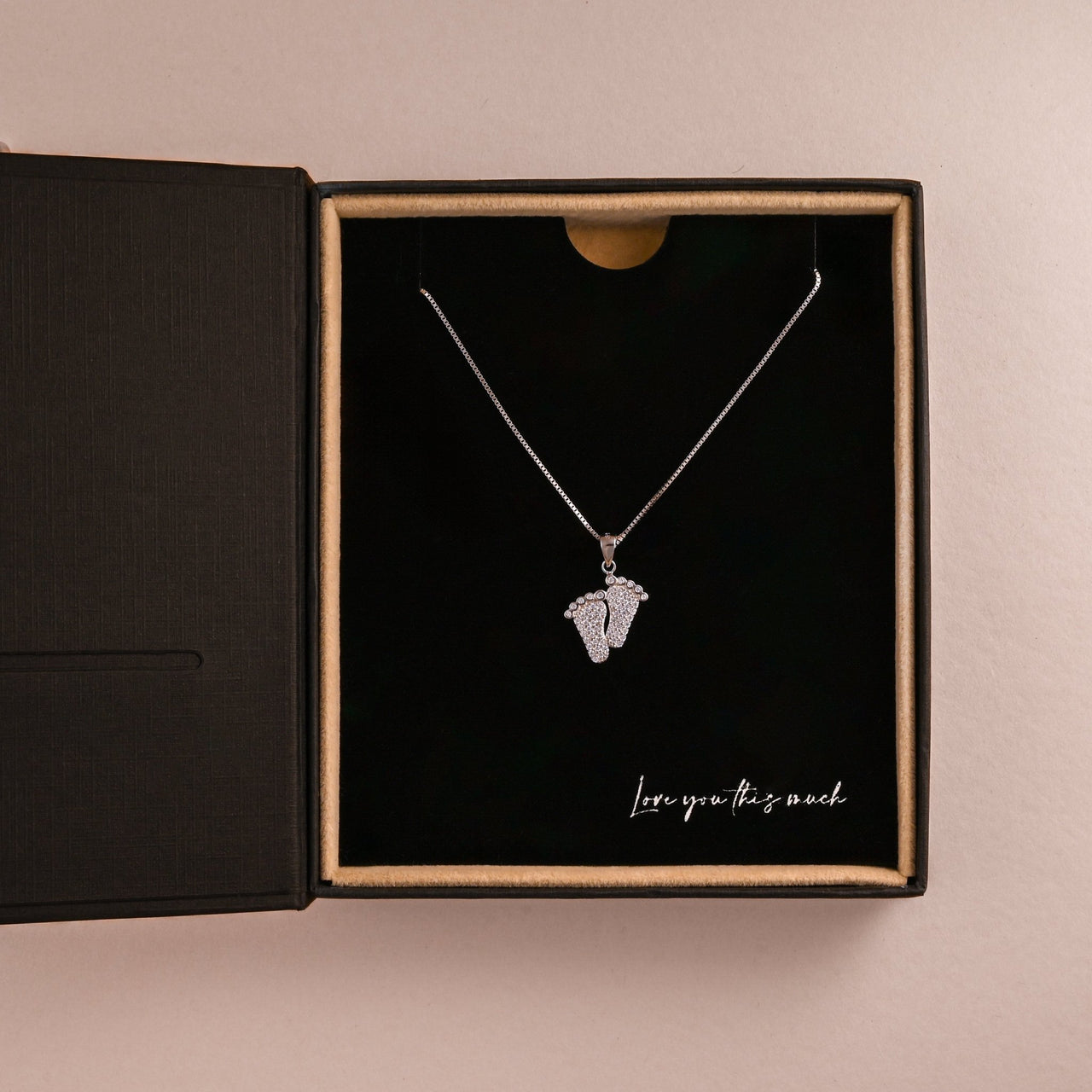 (Almost Sold Out) Bump to Mom Tiny Steps Necklace - Love You This Much