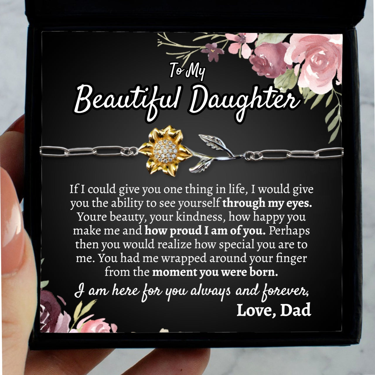 (ALMOST Sold Out) Father to Daughter Enchanted Sunflower - Love You This Much
