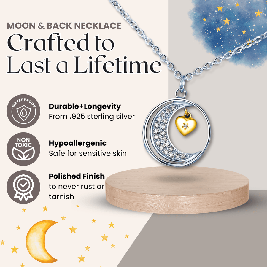 (ALMOST Sold Out) Mom Moon & Back Necklace - Love You This Much