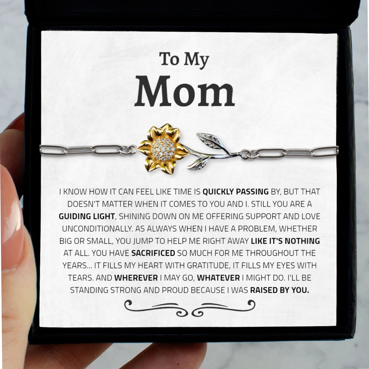 (ALMOST Sold Out) Mom "Raised By" Poem Enchanted Sunflower - Love You This Much