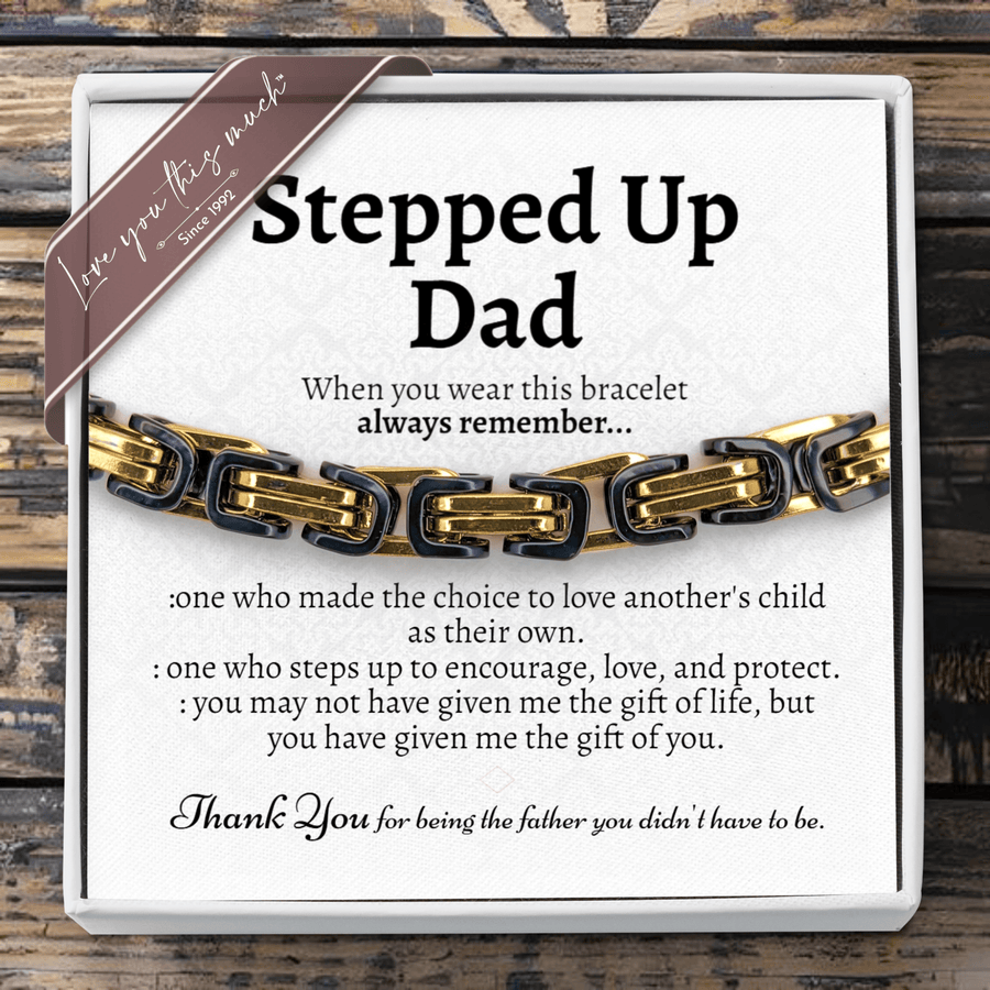 (Almost Sold Out) Stepped Up Dad Classic 5mm Steel Bracelet - Love You This Much