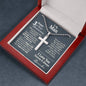 3rd Year Anniversary Ball Chain Cross Necklace - Love You This Much