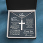3rd Year Anniversary Ball Chain Cross Necklace - Love You This Much