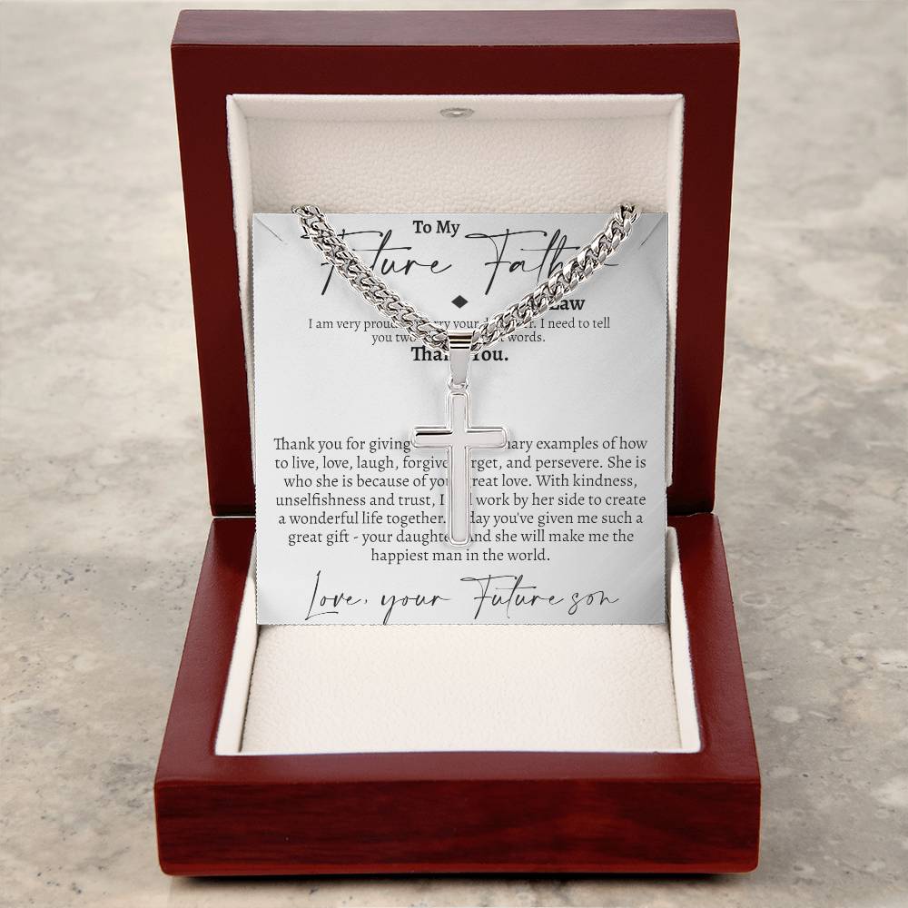 Future Father in Law (from Son in Law) Cross Cuban Necklace - Love You This Much