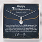 Personalized Happy 7th Anniversary Alluring Beauty Necklace - Love You This Much