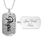 Personalized Papa (With Grandkids) Dog Tag Necklace - Love You This Much