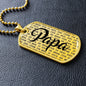Personalized Papa (With Grandkids) Dog Tag Necklace - Love You This Much