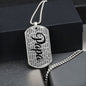 Personalized Papa (With Grandkids) Dog Tag Necklace - Love You This Much