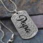 Personalized Papa (With Grandkids) Dog Tag Necklace - Love You This Much