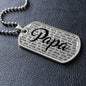Personalized Papa (With Grandkids) Dog Tag Necklace - Love You This Much