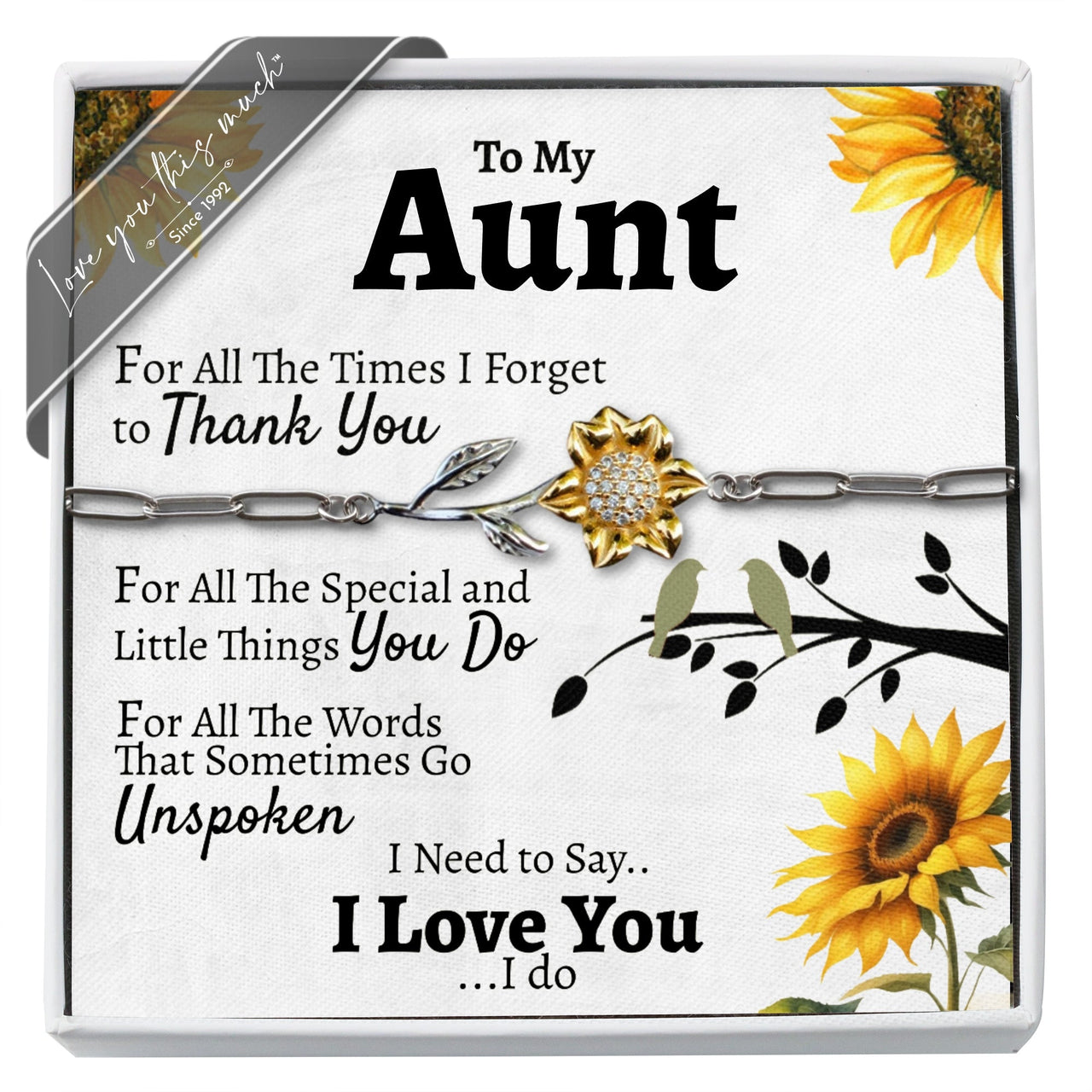 (ALMOST Sold Out) Aunt Thank you Enchanted Sunflower - Love You This Much