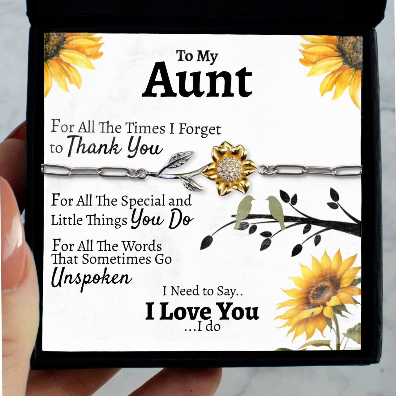 (ALMOST Sold Out) Aunt Thank you Enchanted Sunflower - Love You This Much