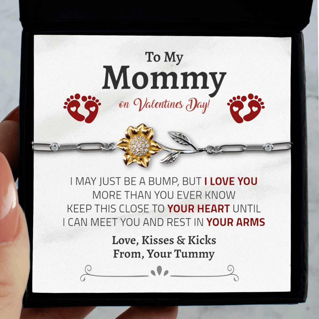 (ALMOST Sold Out) Bump to Mom Sunflower Bracelet - Valentine's Edition - Love You This Much