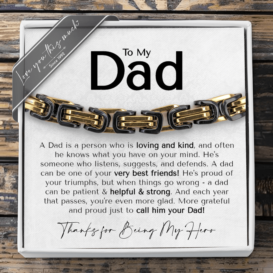 (Almost Sold Out) Dad My Hero Classic 5mm Steel Bracelet - Love You This Much