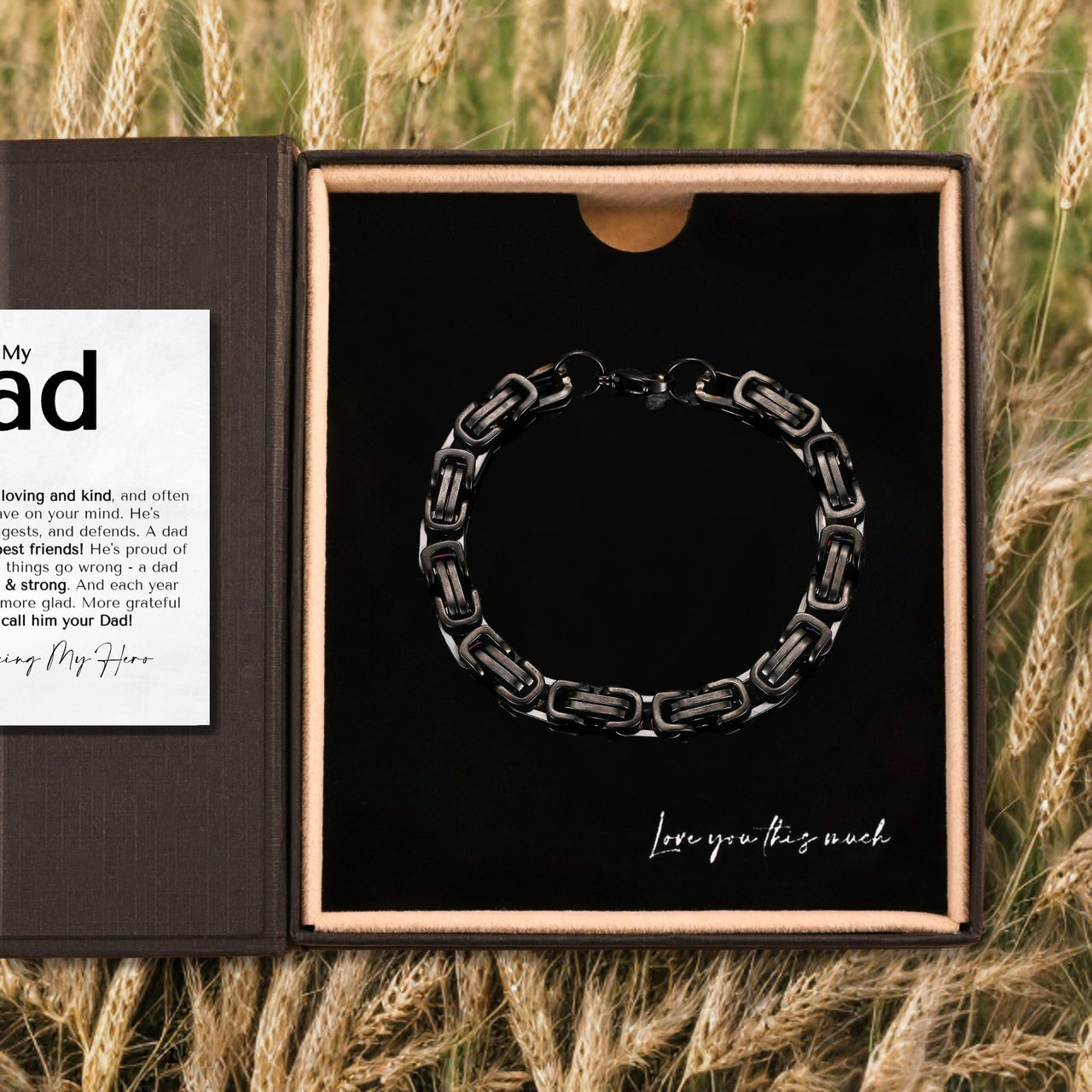 (Almost Sold Out) Dad My Hero Classic 5mm Steel Bracelet - Love You This Much