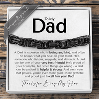 Thumbnail for (Almost Sold Out) Dad My Hero Classic 5mm Steel Bracelet - Love You This Much