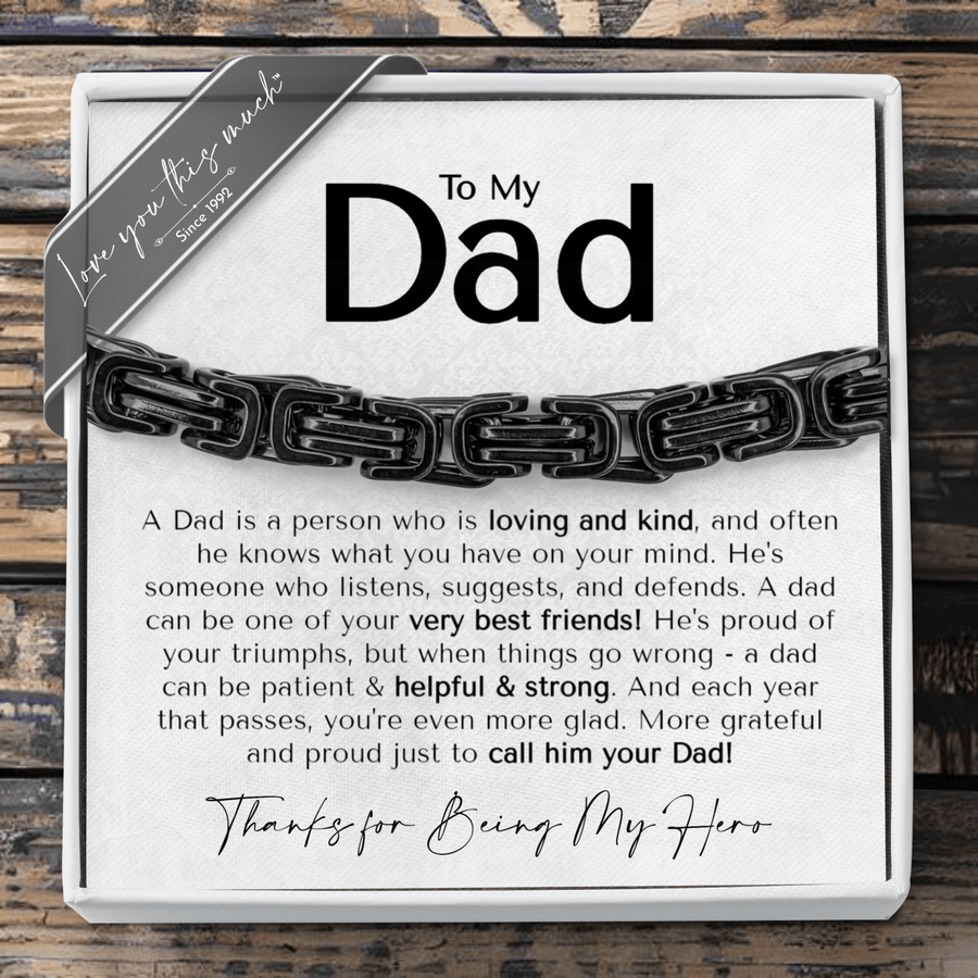 (Almost Sold Out) Dad My Hero Classic 5mm Steel Bracelet - Love You This Much