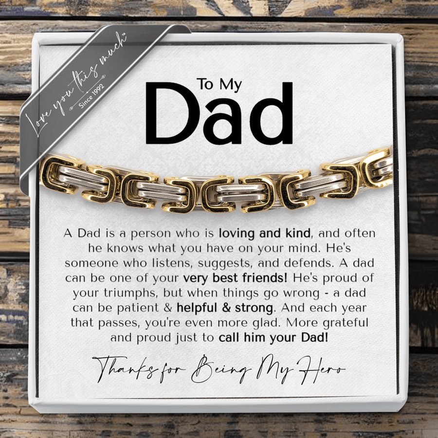 (Almost Sold Out) Dad My Hero Classic 5mm Steel Bracelet - Love You This Much