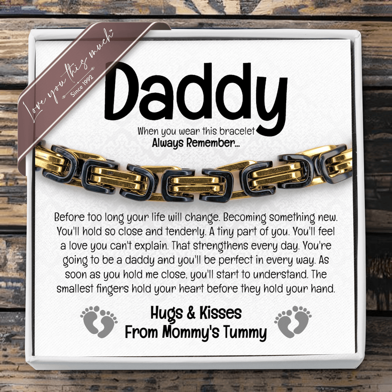 (Almost Sold Out) From Bump Father's Day Classic 5mm Steel Bracelet - Love You This Much