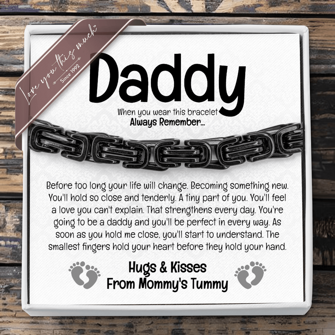 (Almost Sold Out) From Bump Father's Day Classic 5mm Steel Bracelet - Love You This Much