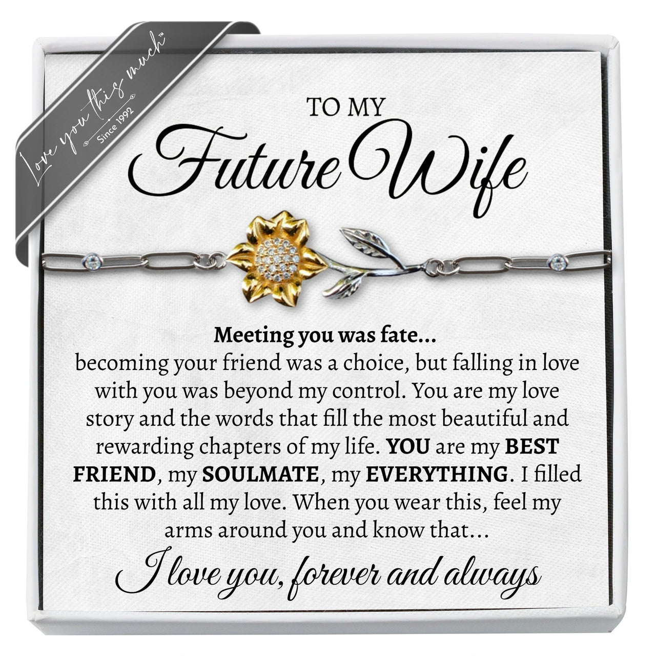 (ALMOST Sold Out) Meeting You Was Fate Sunflower Bracelet - Future Wife - Love You This Much