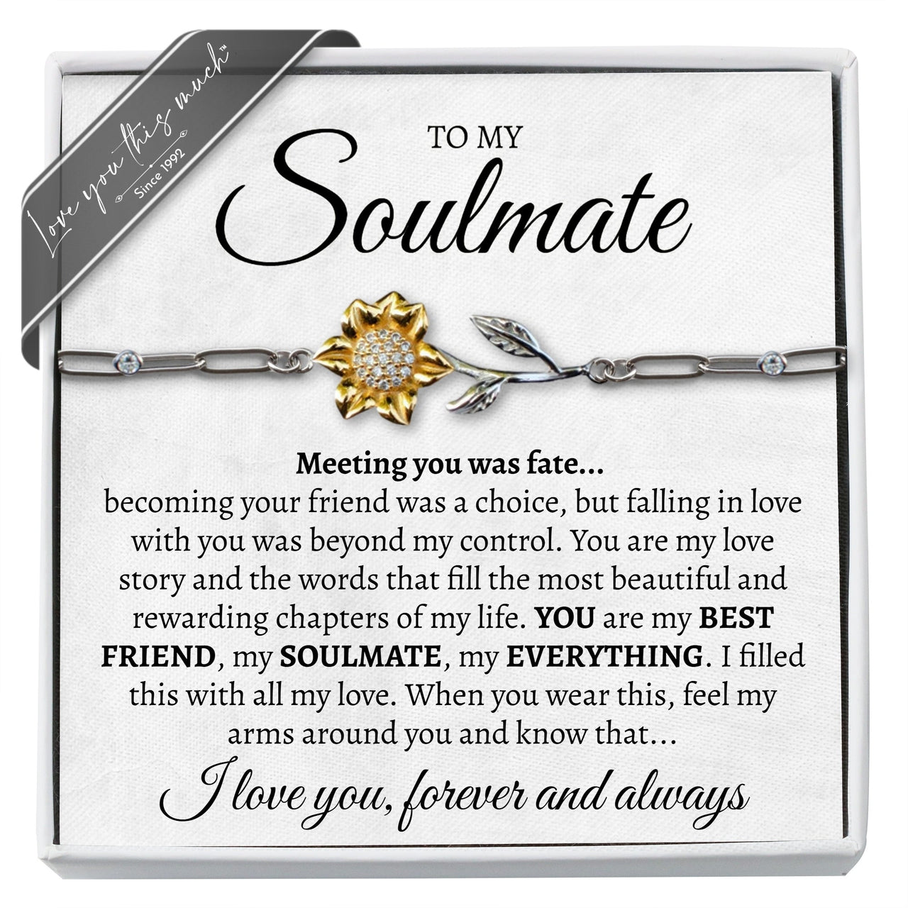 (ALMOST Sold Out) Meeting You Was Fate Sunflower Bracelet - Soulmate - Love You This Much