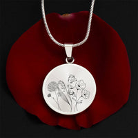 Thumbnail for Birth Flowers Circle Necklace