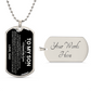Son Love Dad Dog Tag Necklace (Black Design)