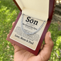 To Our Son Love Mom and Dad Classic Cuban Necklace