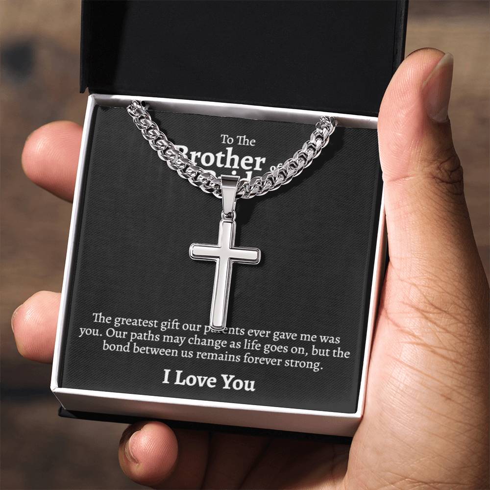 Brother of the Bride Cuban Cross Necklace