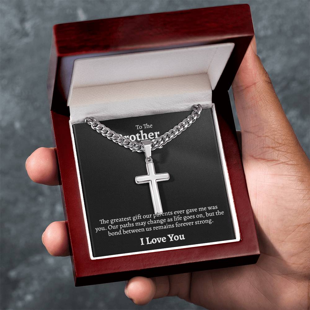 Brother of the Bride Cuban Cross Necklace