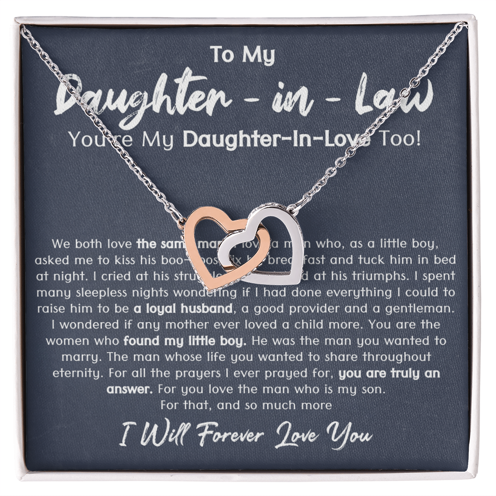 Daughter In Law Interlocking Hearts Necklace
