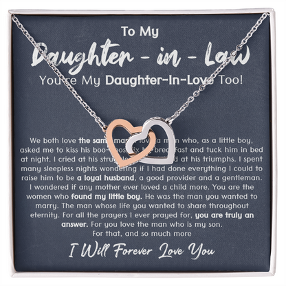 Daughter In Law Interlocking Hearts Necklace