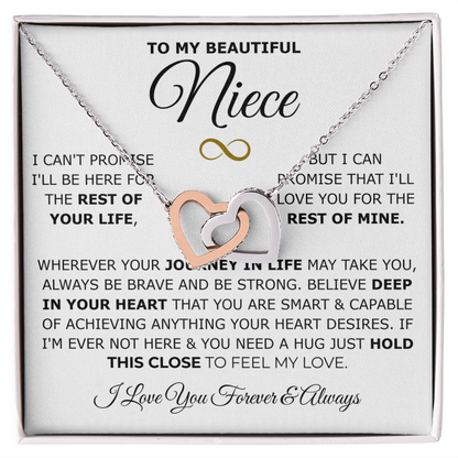 To My Niece Interlocking Hearts Necklace