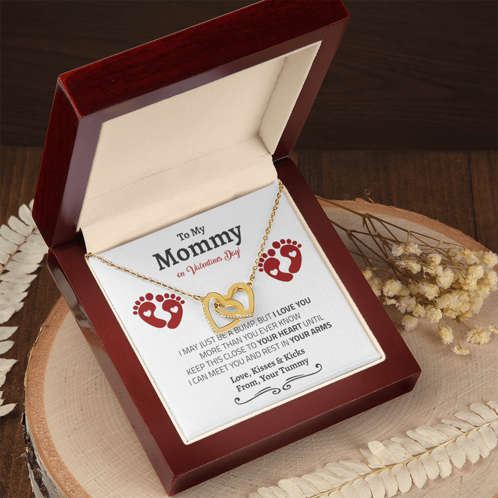 Mommy (From Bump) Interlocking Hearts Necklace | Valentine's Edition
