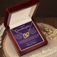 Granddaughter Moon and Back Interlocking Hearts Necklace