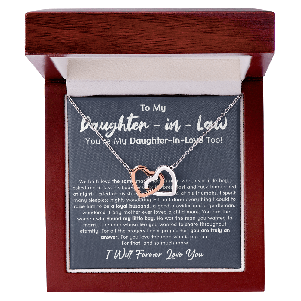 Daughter In Law Interlocking Hearts Necklace