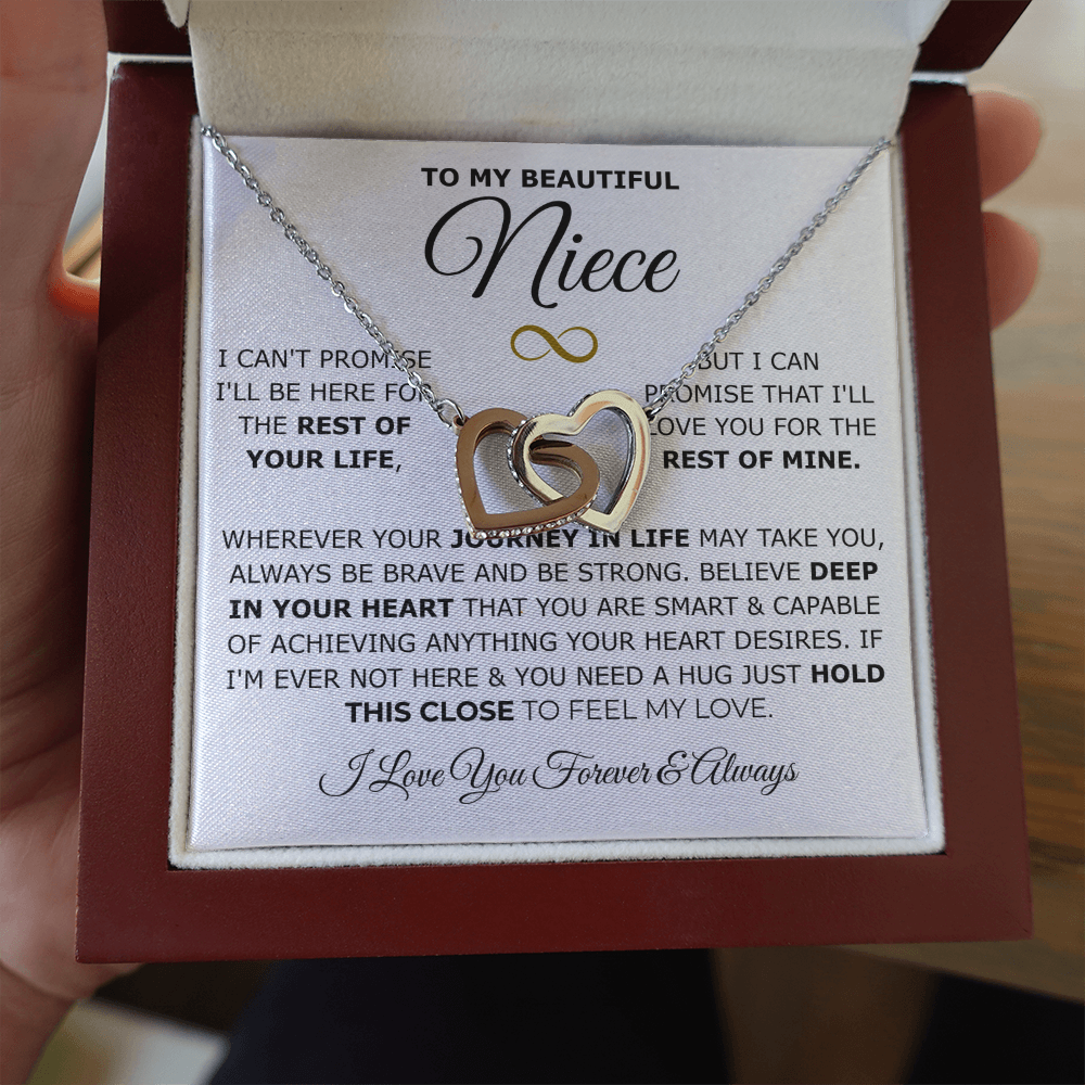 To My Niece Interlocking Hearts Necklace