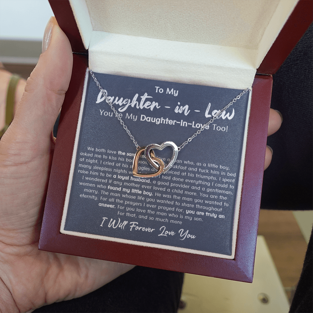 Daughter In Law Interlocking Hearts Necklace