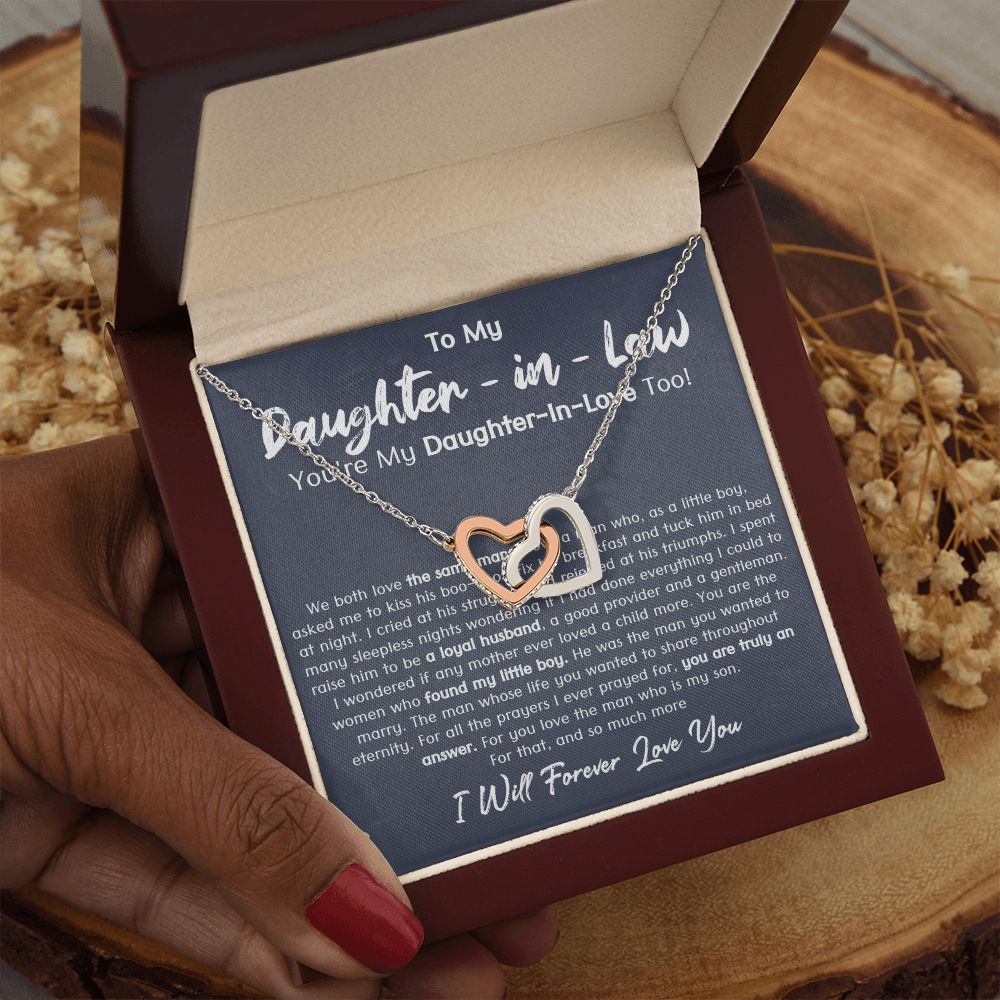 Daughter In Law Interlocking Hearts Necklace