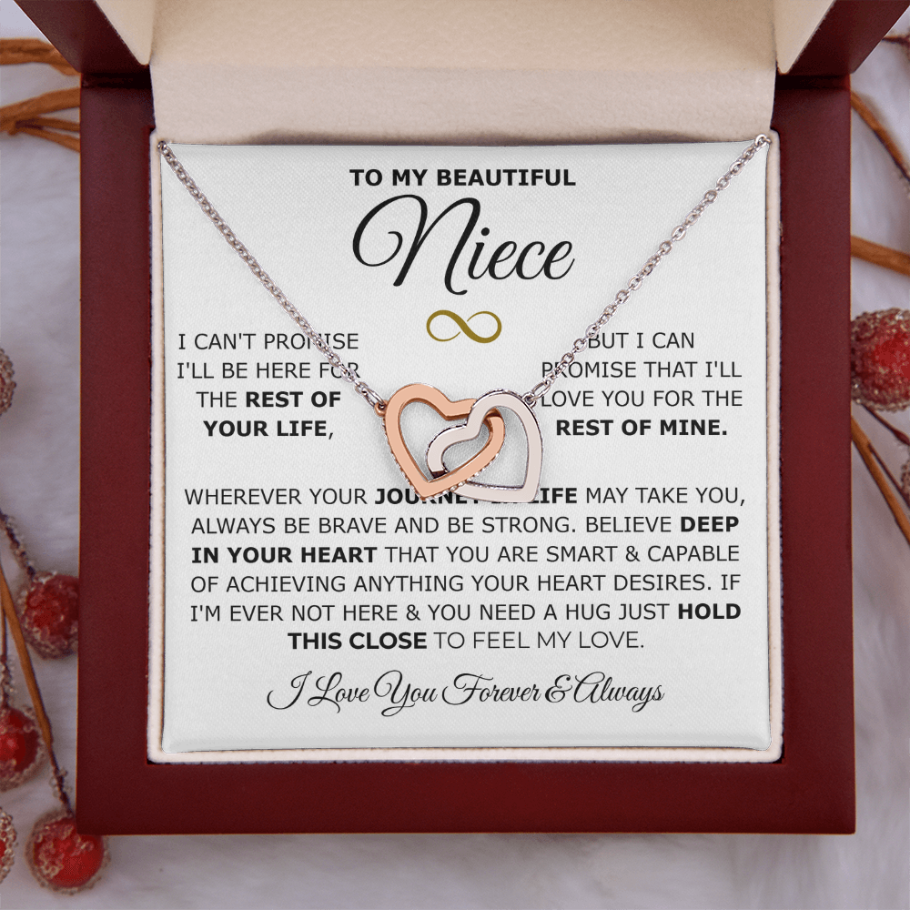 To My Niece Interlocking Hearts Necklace