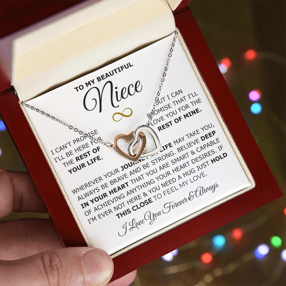 To My Niece Interlocking Hearts Necklace