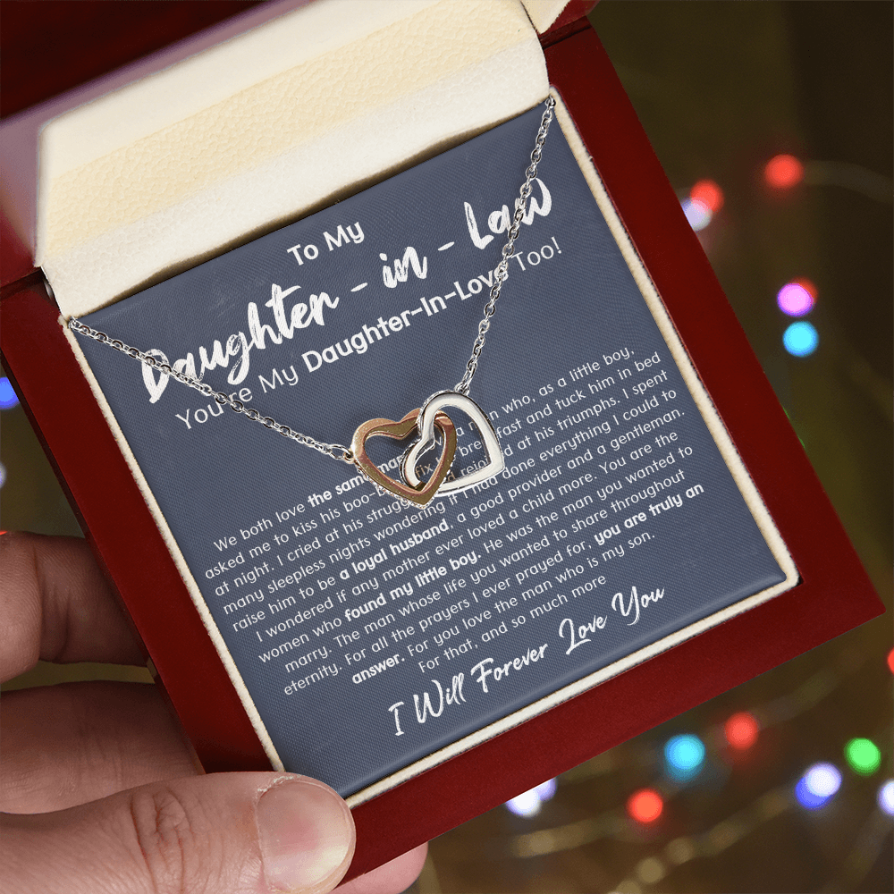 Daughter In Law Interlocking Hearts Necklace