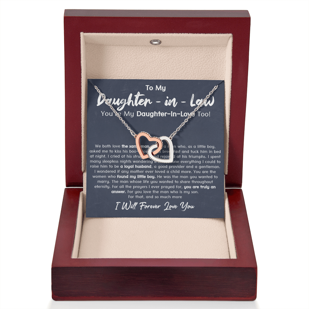 Daughter In Law Interlocking Hearts Necklace