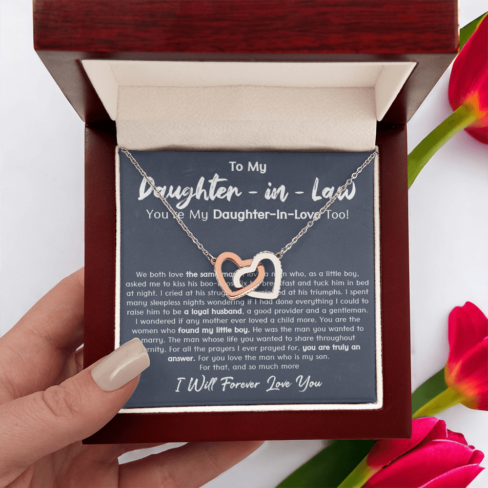 Daughter In Law Interlocking Hearts Necklace