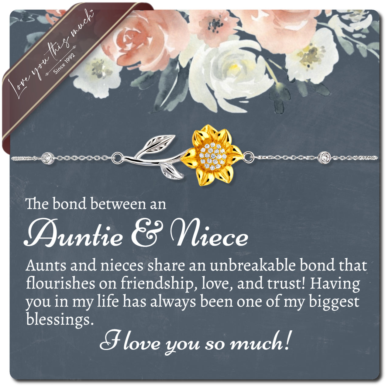 Aunt & Niece 18k Sunflower Bracelet