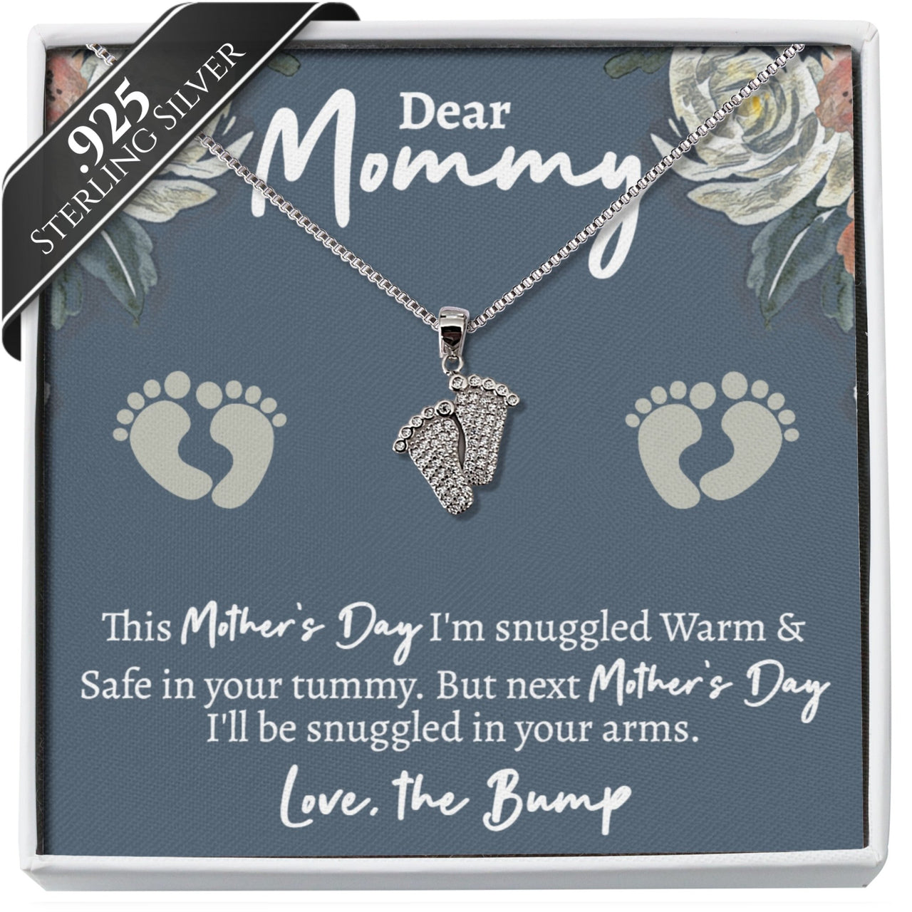 Bump to Mom Tiny Steps Necklace - Love You This Much