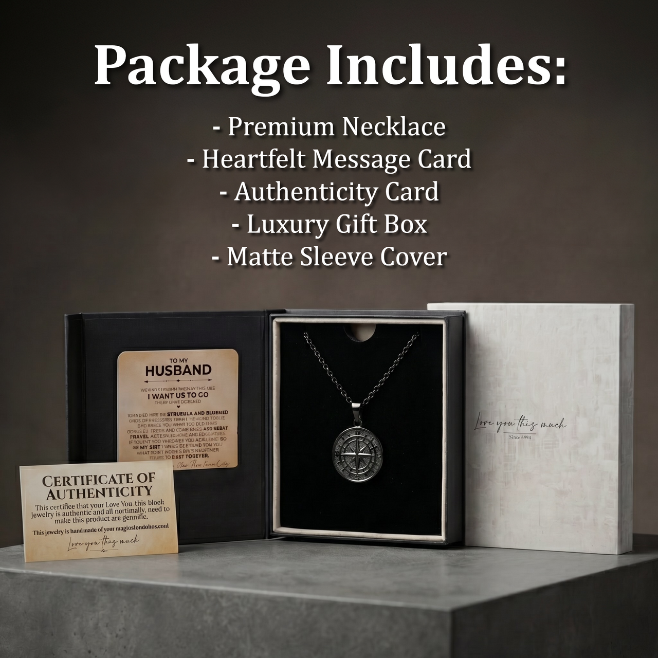 Husband Classic Compass Necklace