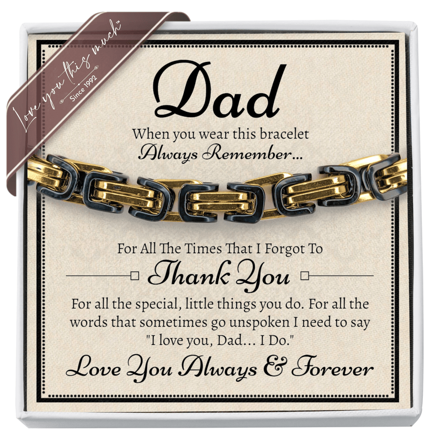 Dad "Thank You" Twist Steel 5mm Bracelet - Love You This Much